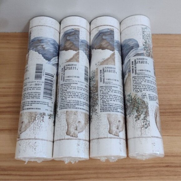 Sunworthy (4) 5Yds Blue Wings Angels Cherubs Cream Beige Wreath Wallpaper Border - Picture 3 of 6